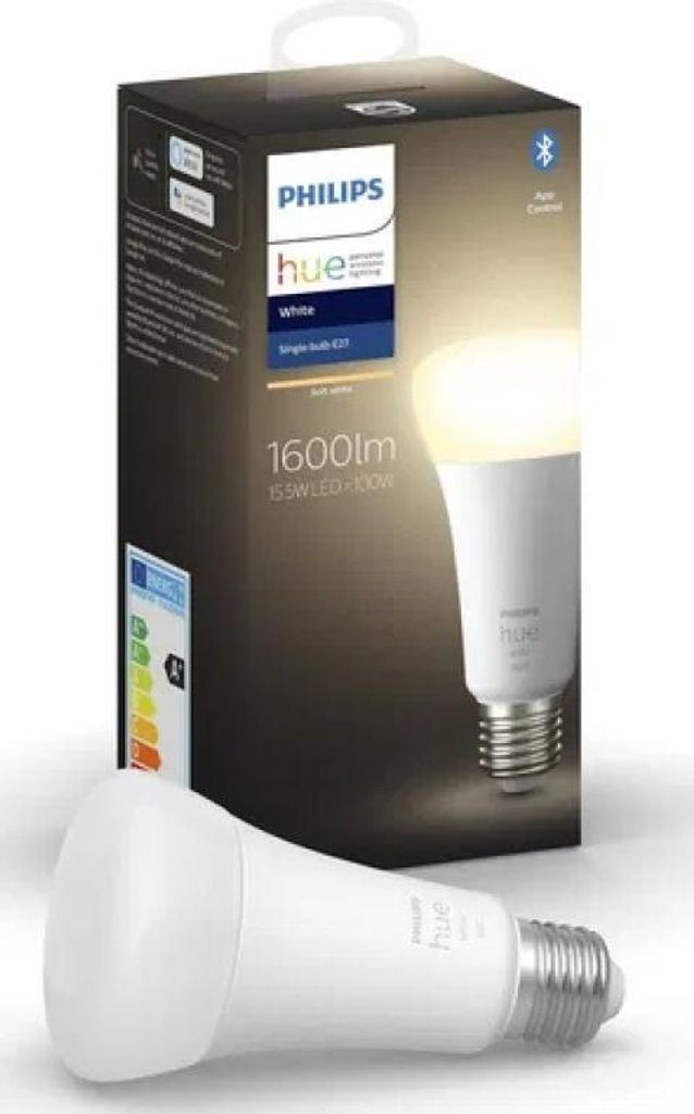 Philips Hue White E27 LED Glühbirne, 1600lm, warmweiß, Produktbild 