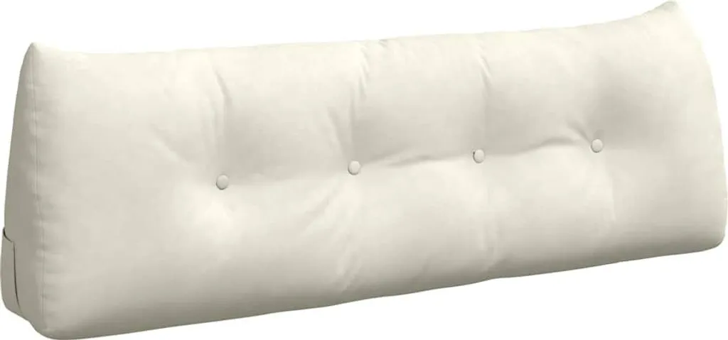 vidaXL Cuscino per schiena Crema 140 x 24 x 50 cm Velluto