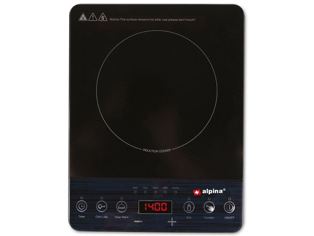 Indukčná varná doska ALPINA, 2000 W, čierna Obrázok produktu 