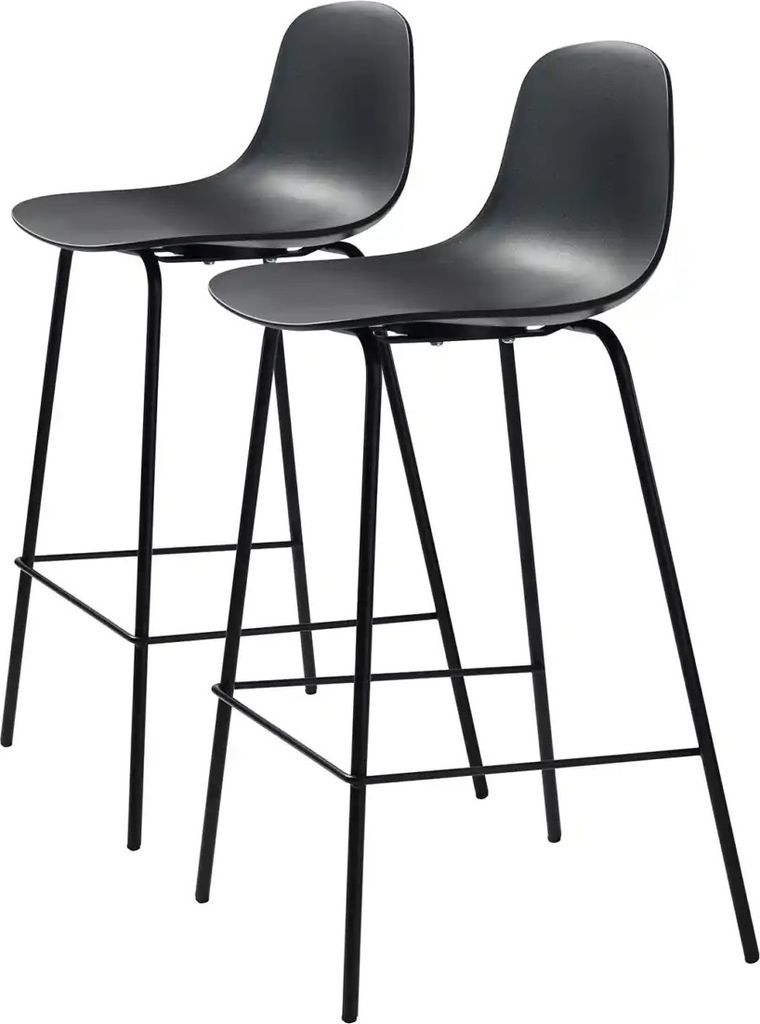 Barhocker >WHITBY< (2er Set) (B/H/T: 47x93x48 cm) in Schwarz - 47x93x48 (BxHxT)