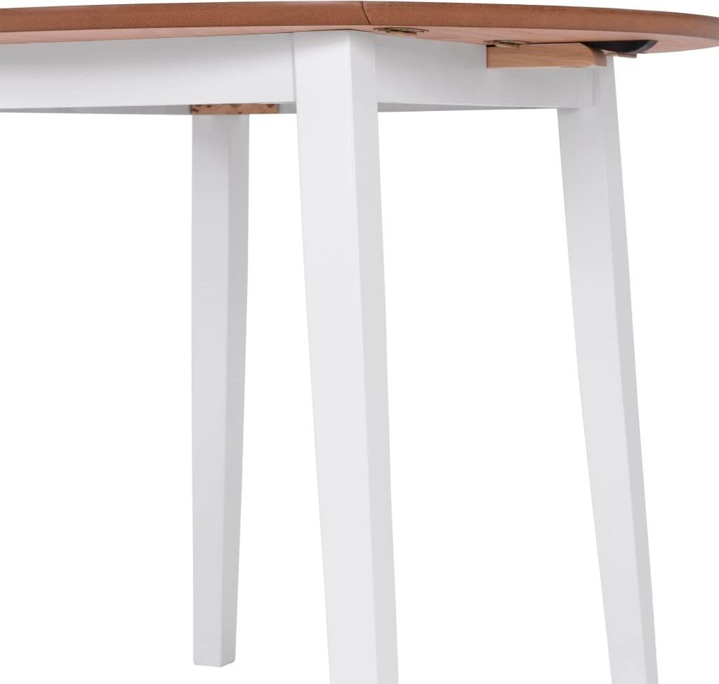 vidaXL Jedálenský stôl rozkladací okrúhly MDF biely Obrázok produktu 5