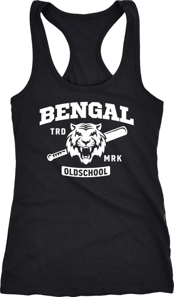 Damen Tank-Top Bengal Tiger Baseball Sport USA Racerback Neverless schwarz XXL
