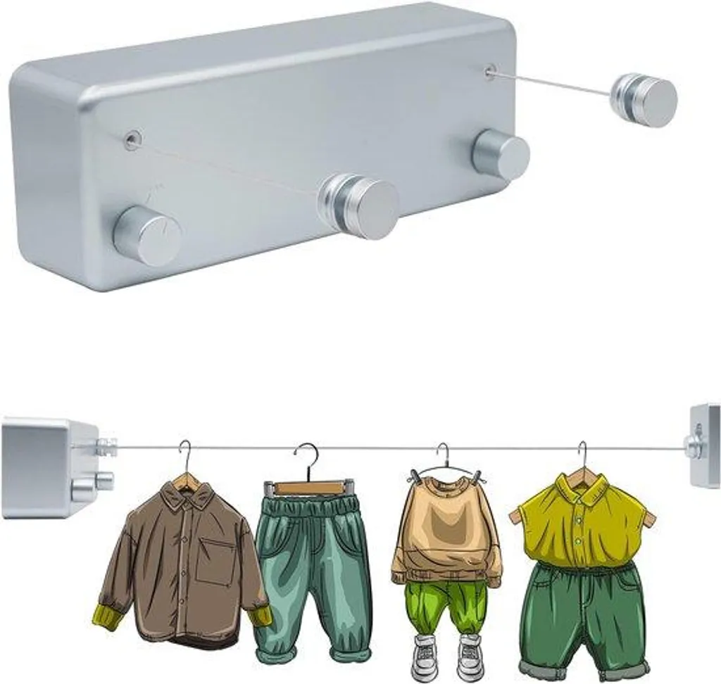 Corde de tension 4,2 m argentée anti-relâchement pour balcon et kit