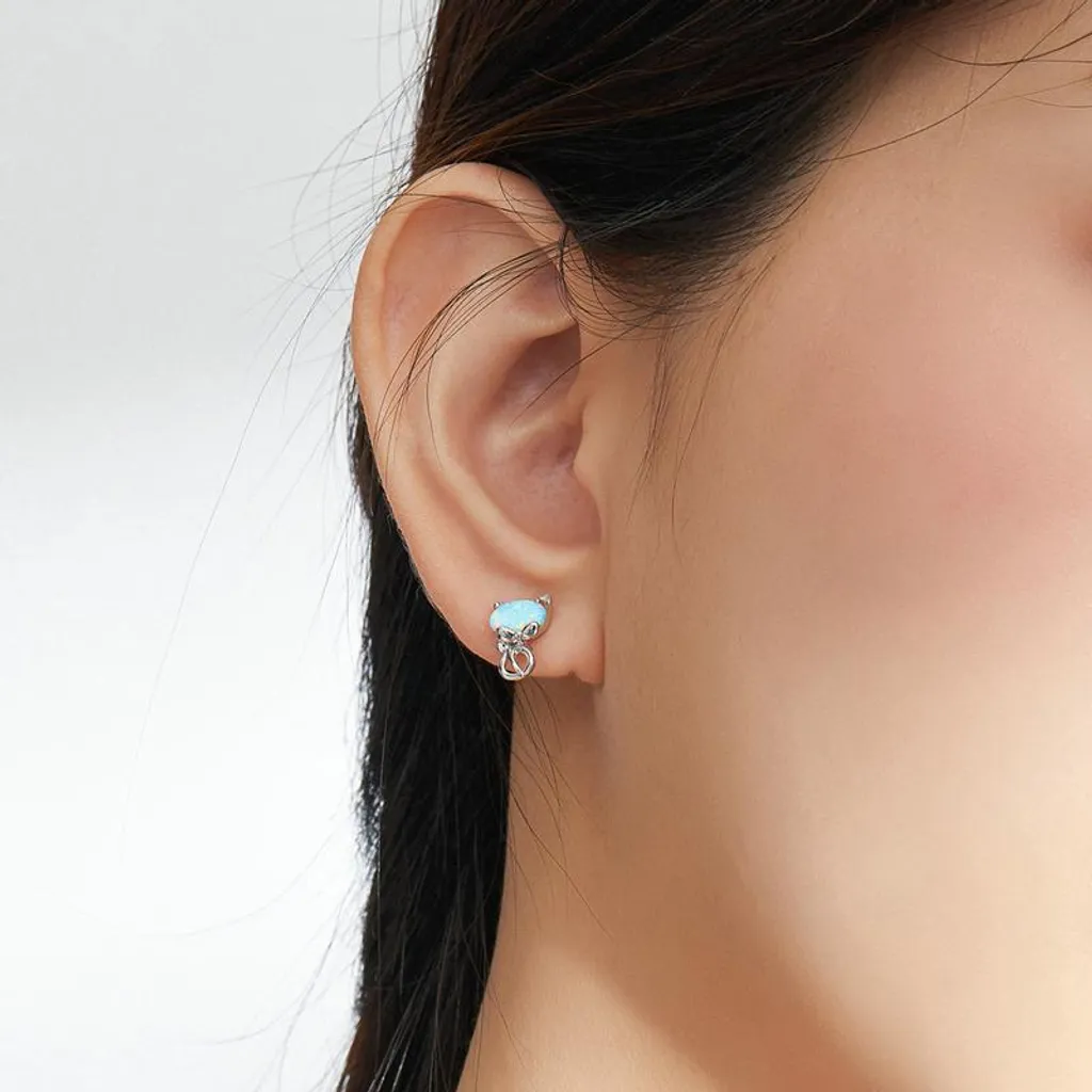 Orecchini in argento Sterling 925 con iniziale per ragazze, in