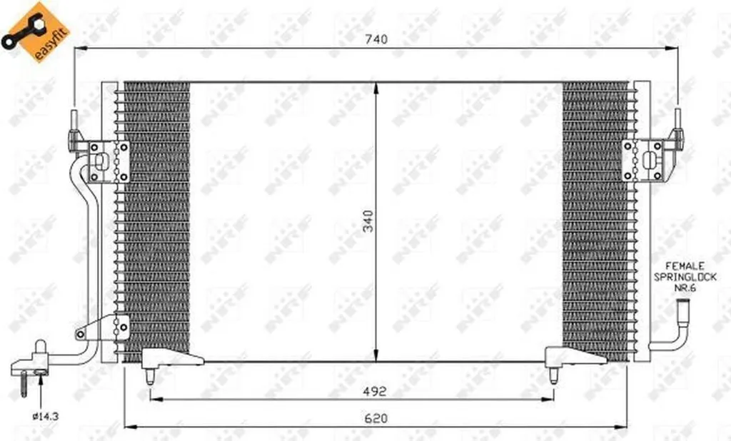 Condenseur de Climatisation NRF 35439 pour Réparation Air Frais