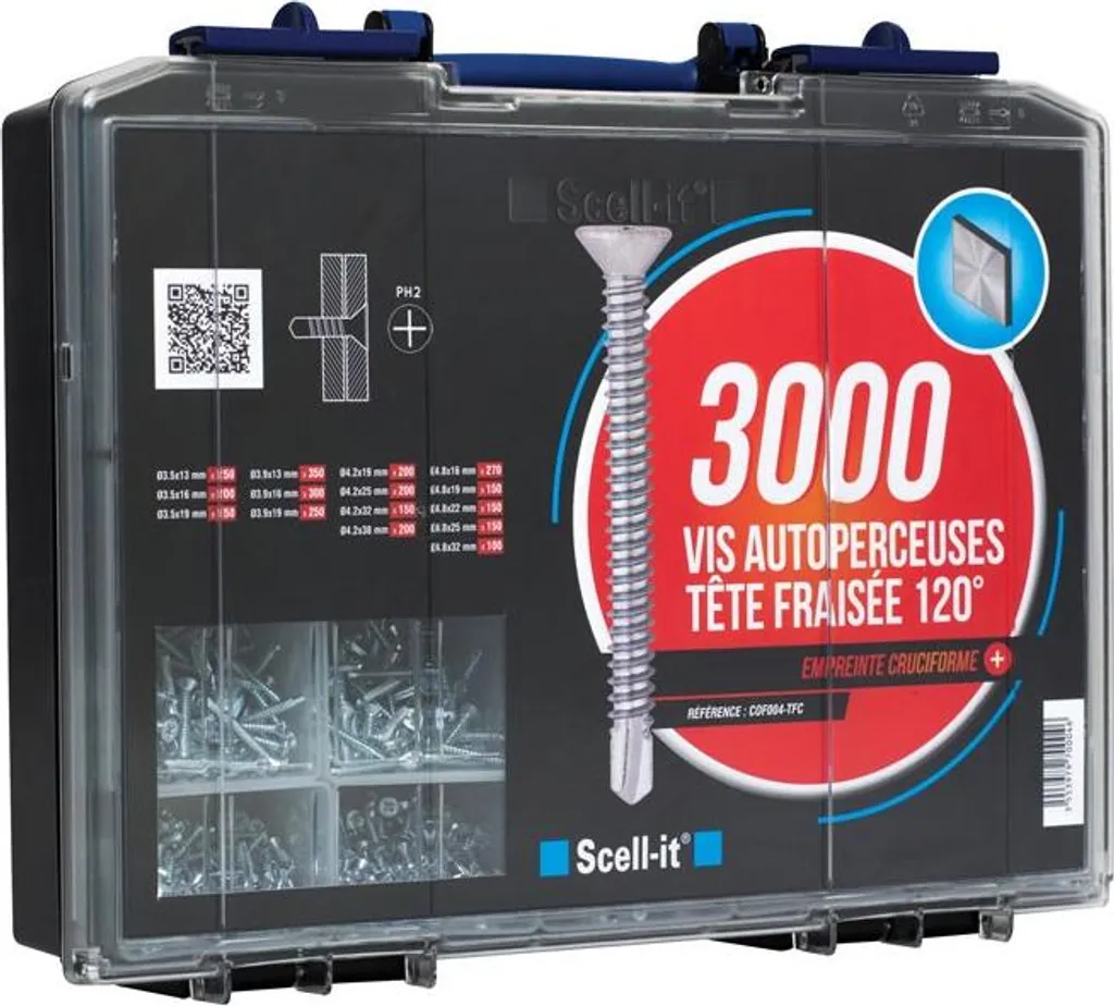 Pack de 3000 vis auto-perceuses TFC Scell-it pour pose de rails et cloisons