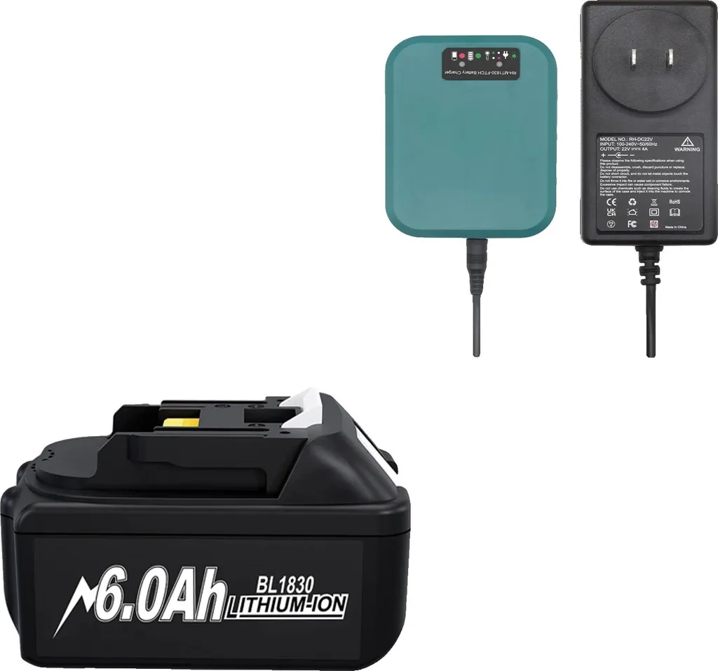 Batterie 18V 6.0Ah Lithium haute performance certifiée CE avec dock