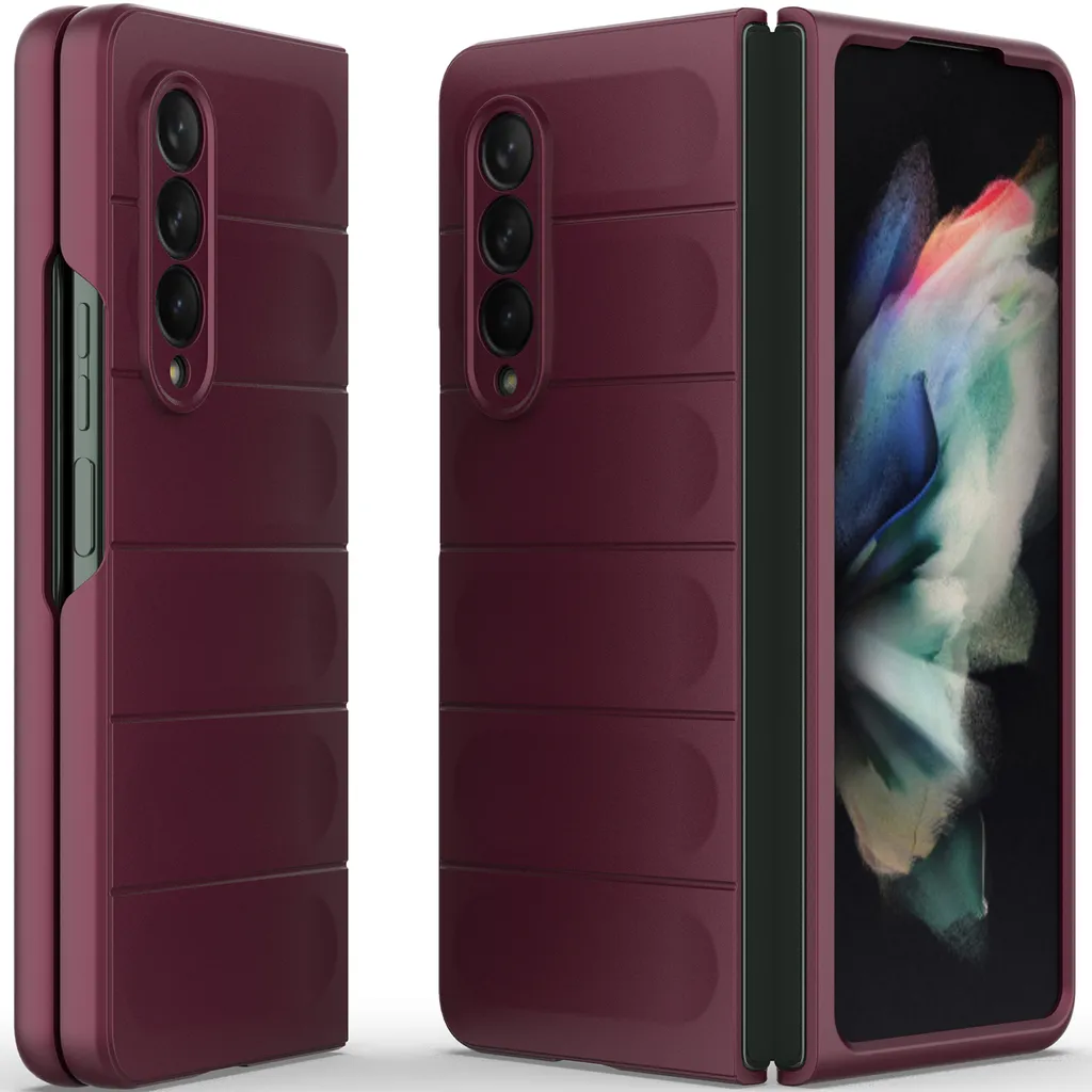 Custodia Samsung Galaxy Z Fold 3 5G PC Rigida Opaca Borgogna Slim - 2