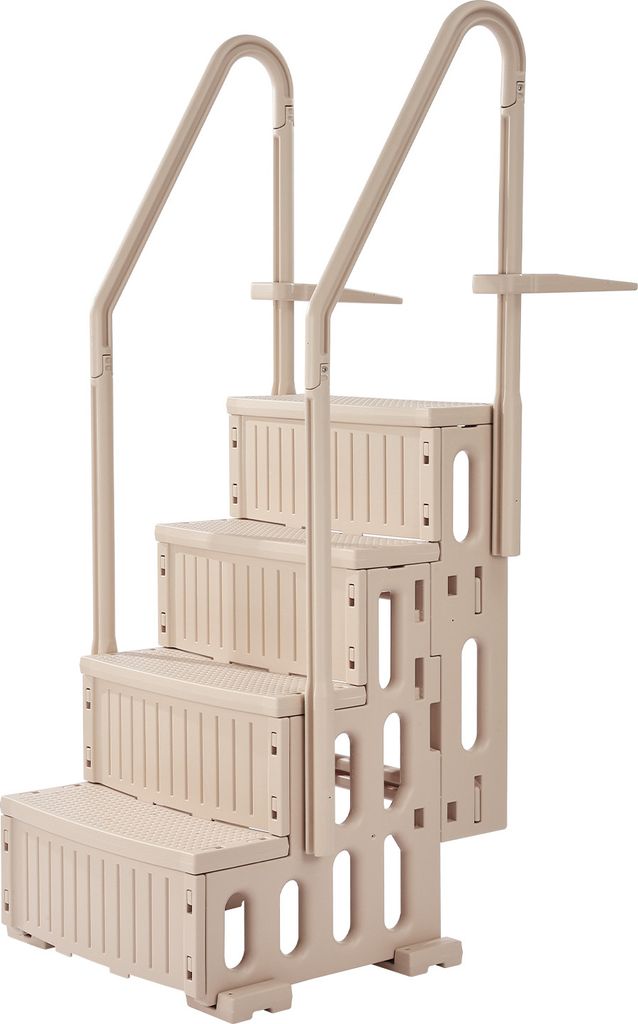 VEVOR Poolleiter, 4 Stufen mit doppeltem Handlauf und robusten rutschfesten Stufen, max. Belastung 181 kg, geeignet für 122-137 cm große Pools un...