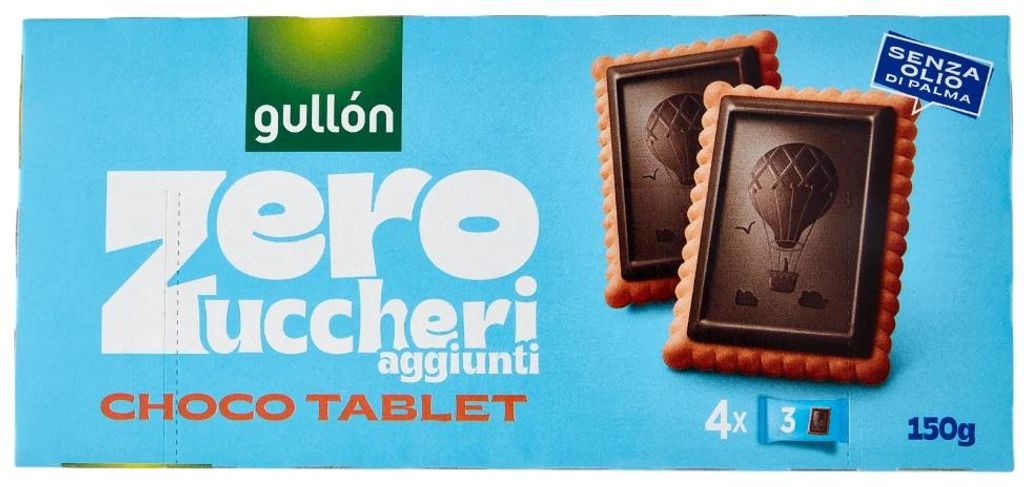 Zero Zuccheri aggiunti Biscotti Choco Tablet 150g - Gullon Immagine del prodotto 