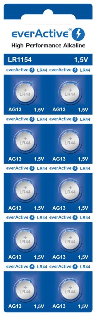 Aga Piles EverActive Alcaline G13 LR44 LR1154 10 pièces Image du produit 