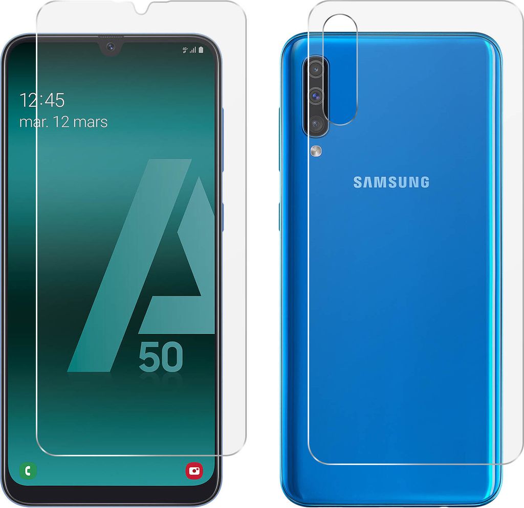 Avizar, Antibakterielle 360° Rundumschutzfolie für Galaxy A50 / A30s, Transparent