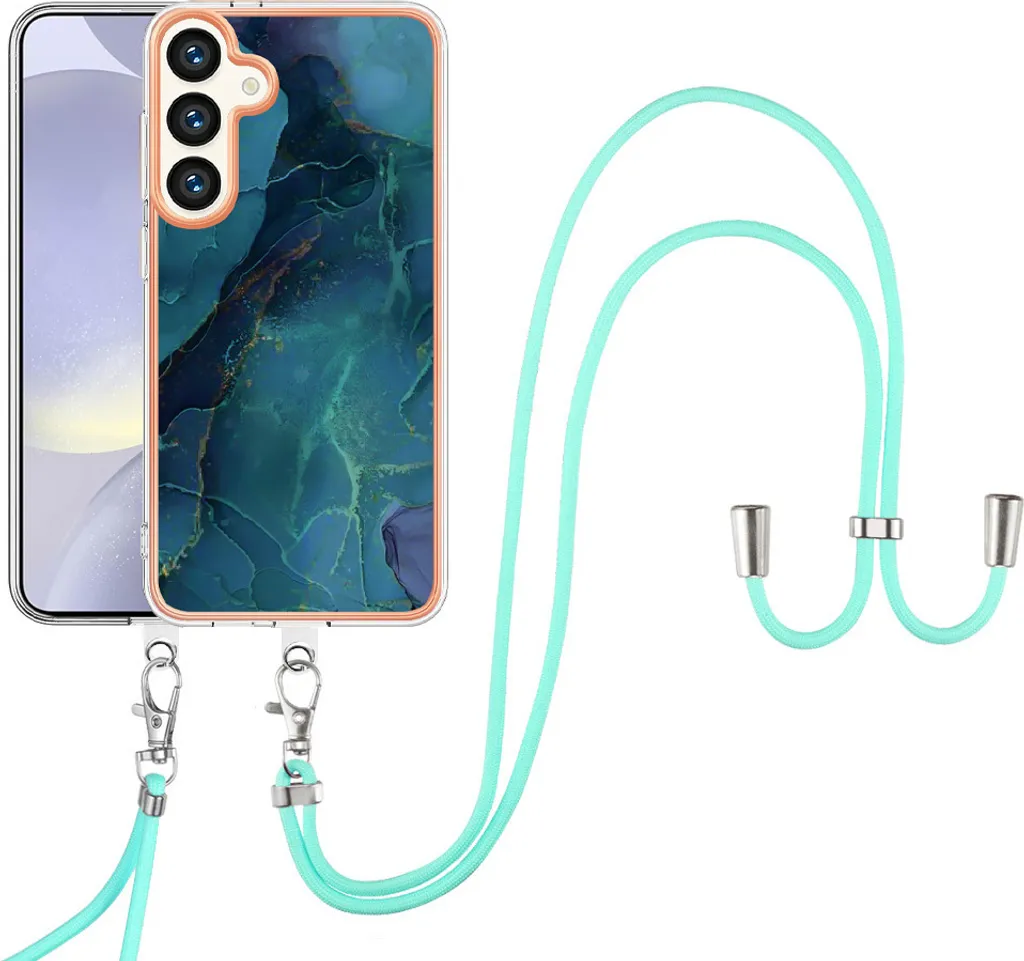 Cover Samsung Galaxy S24 Verde con Laccetto Regolabile Glamour