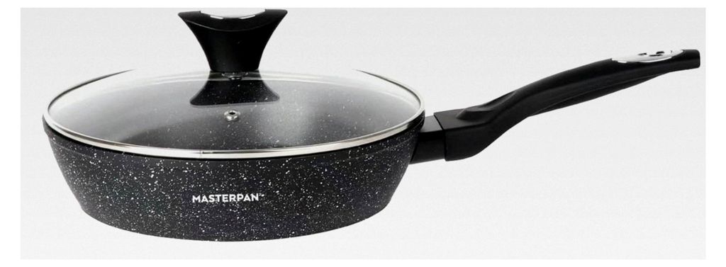 22 cm Antihaft-Bratpfanne, marmorierte Beschichtung, induktionsgeeignet, tiefe Bratpfanne mit Deckel