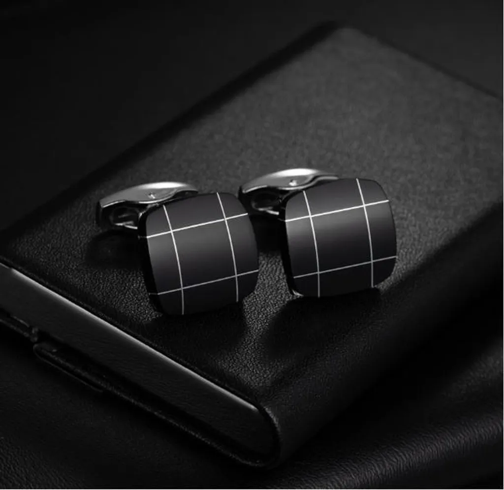 Paire de boutons de manchette style diplomate, accessoire de luxe