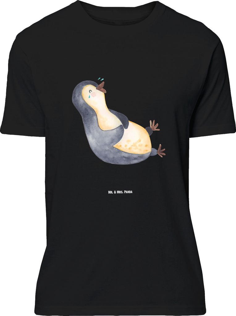 Mr. & Mrs. Panda Größe XL T-Shirt Pinguin Lachen - Schwarz - Geschenk, Shirt, Tshirt, Freude, Fröhlich, Haha, Lol, mit Spruch