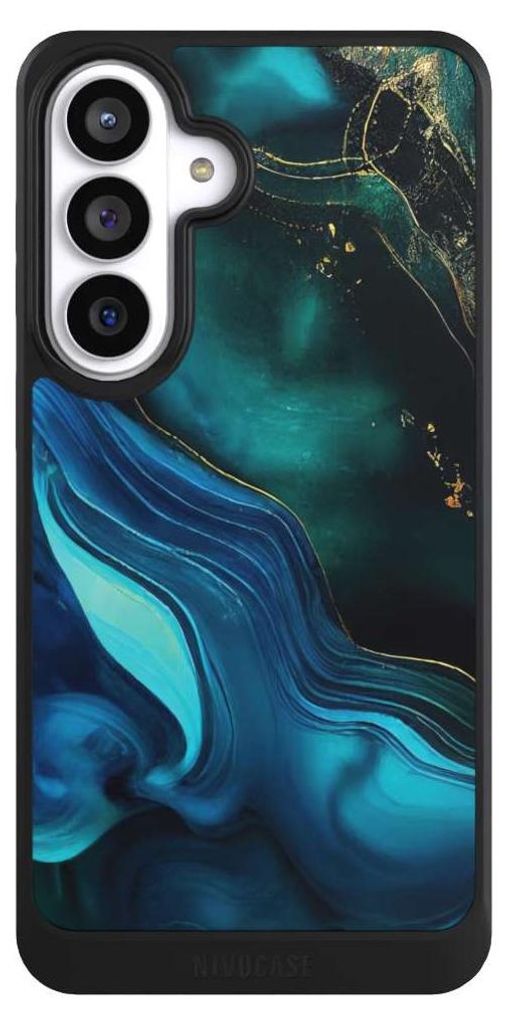 NIVOCASE Hülle für Samsung Galaxy S26+ Handyhülle NIVOcore Case Schwarz Art Farbverlauf Marmor