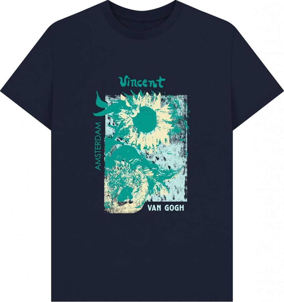 Apoh - "Sunflowers" T-Shirt für Herren/Damen Uni PN1576 (S) (Dunkles Marineblau)