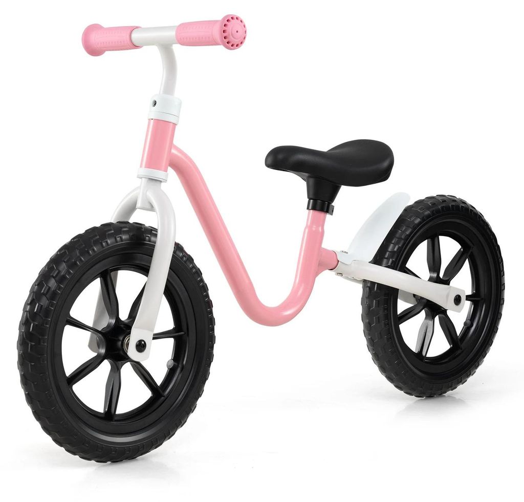 Laufrad - Balance Bike ohne Pedale - Höhenverstellbar - PolyurethanRäder 30 cm - Mit Lenker und Sattel - Empfohlen ab 14 Jahren - Rosa