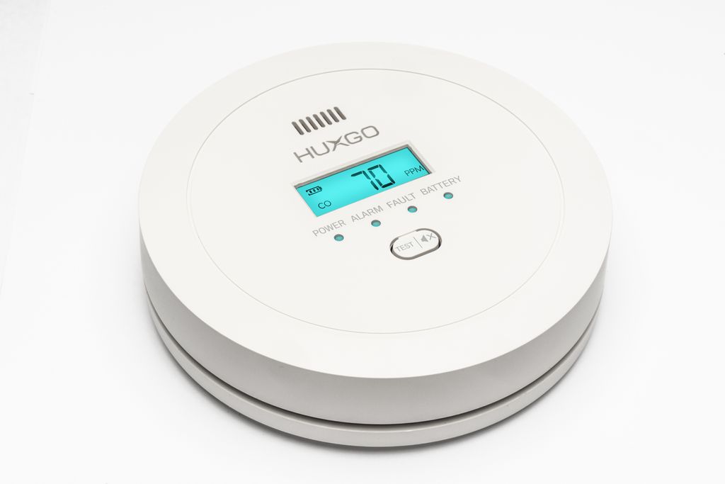 HUXGO Kohlenmonoxid-Detektor mit Alarm – Hochpräziser CO-Sensor, Beleuchtetes LCD-Display, Batteriebetriebener CO-Alarm für Zuhause, HXAC01