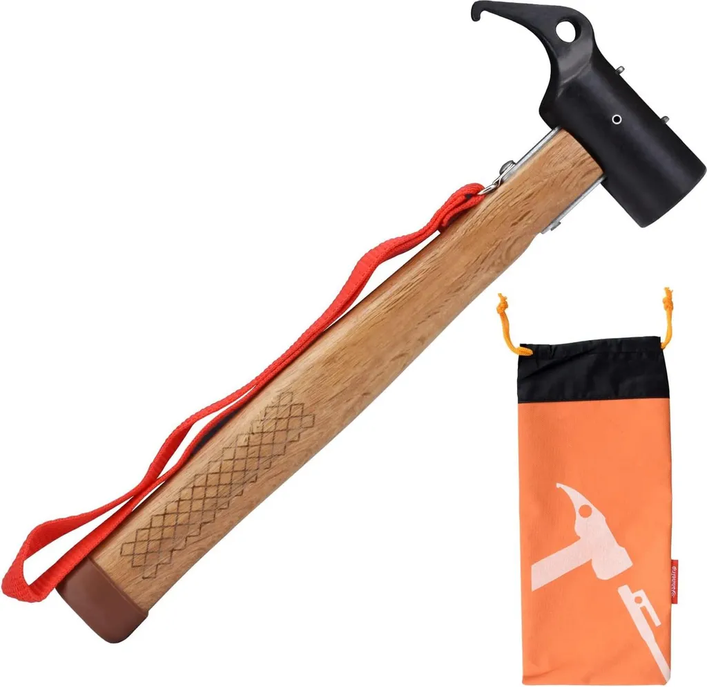 Marteau de tente 31 cm : fini les piquets tordus avec son arracheur