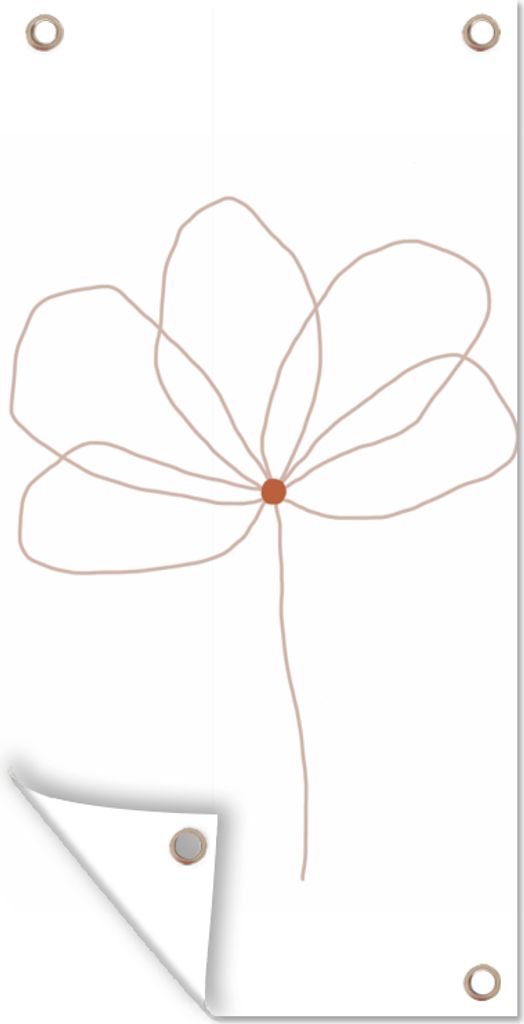 MuchoWow 40x80 cm Outdoor-Poster Gartendeko Sichtschutz Garten Poster für den Garten Blume - Strichzeichnung - Natur