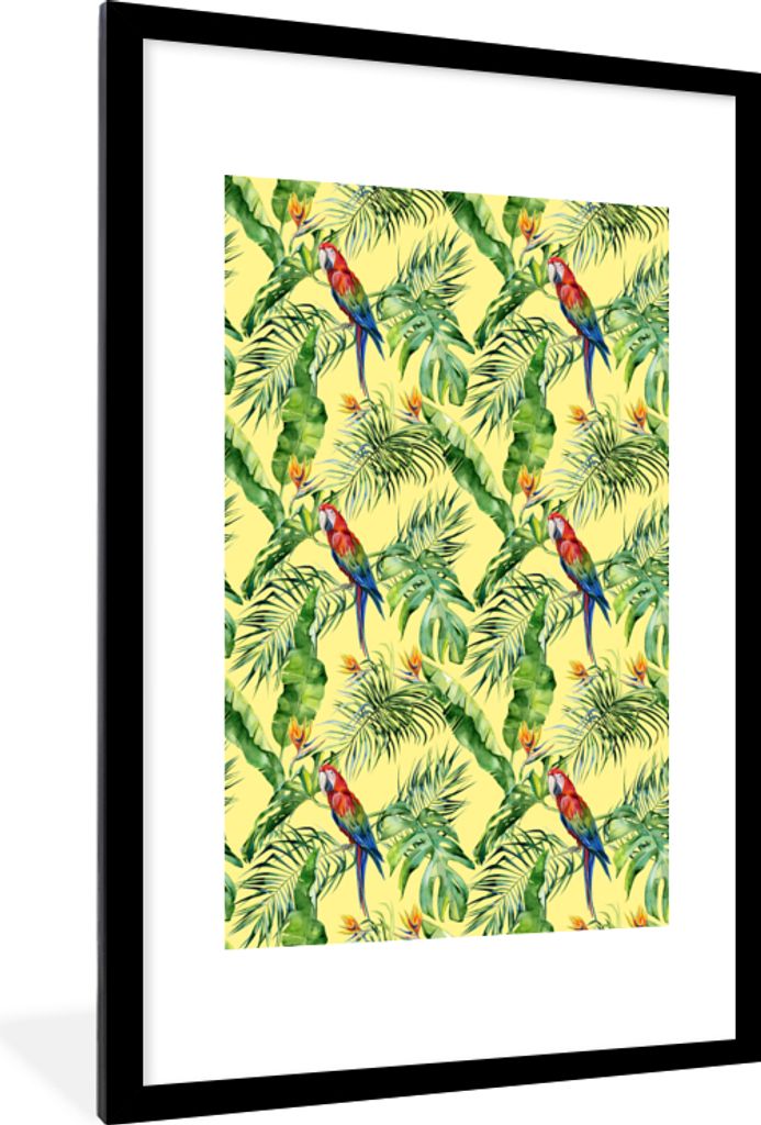 MuchoWow MuchoWow Gerahmtes Poster Paradiesvogelblume - Blumen 60x90 cm - Poster mit zchwarzem Bilderrahmen - Dekoration - Wandposter Wohnzimme...