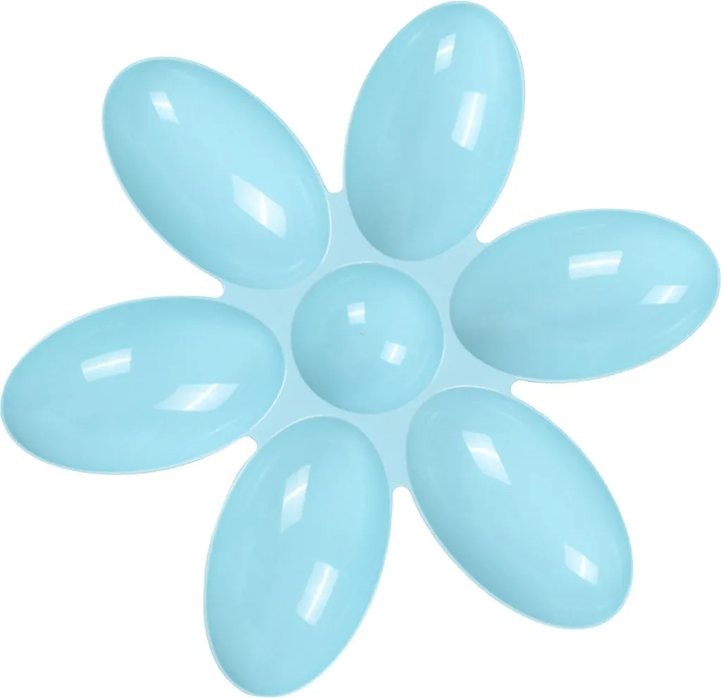 Gamelle multiple pour chatons et chiots 6 compartiments plastique bleu