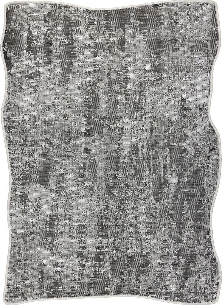 ORGANIC 2755 Sisalteppich Abstraktion Ecru / grau – natürliche, moderne unregelmäßige Form Grau 200x290 cm