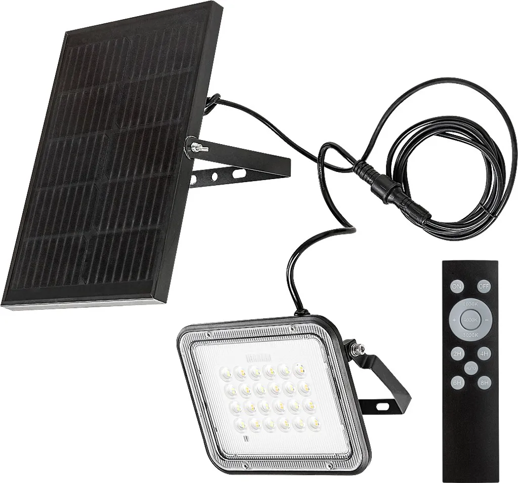 Lampe solaire LED Melk de balisage extérieur en plastique noir durable