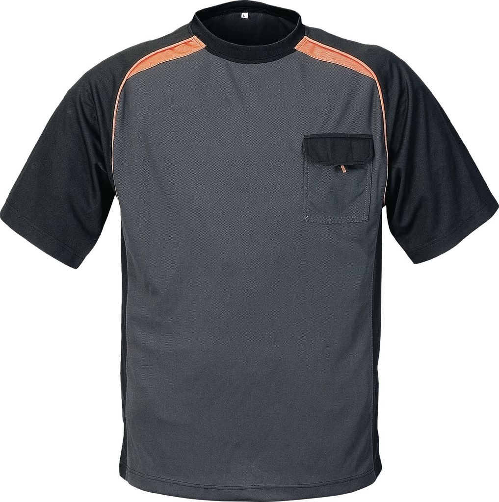 T-Shirt Gr.XXXL dunkelgrau/schwarz/orange