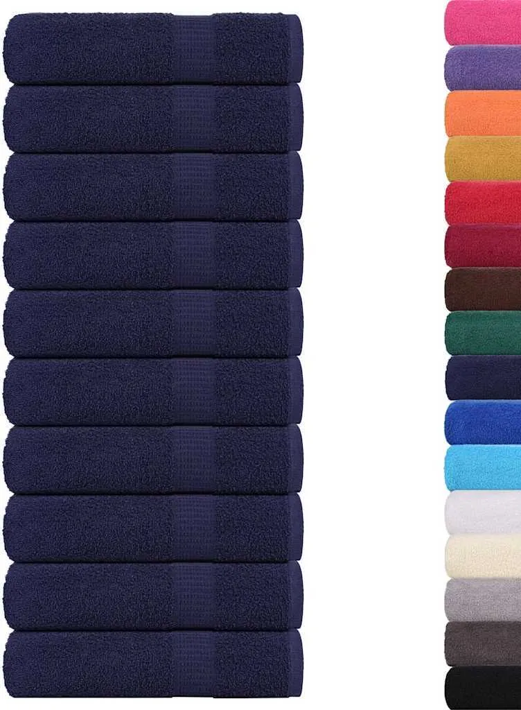 vidaXL 10x Asciugamani Blu Navy 50x100 cm - Cotone 360g/m²