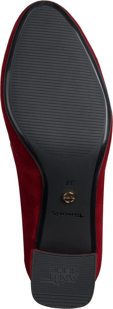 Tamaris Damen Riemchenpumps aus Leder mit überzogenem Blockabsatz 1-22460-45, Größe:40 EU, Farbe:Rot