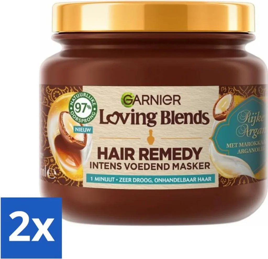 Maschera Garnier Miscele d'amore Argan 2x340ml - Elisir di Nutrizione