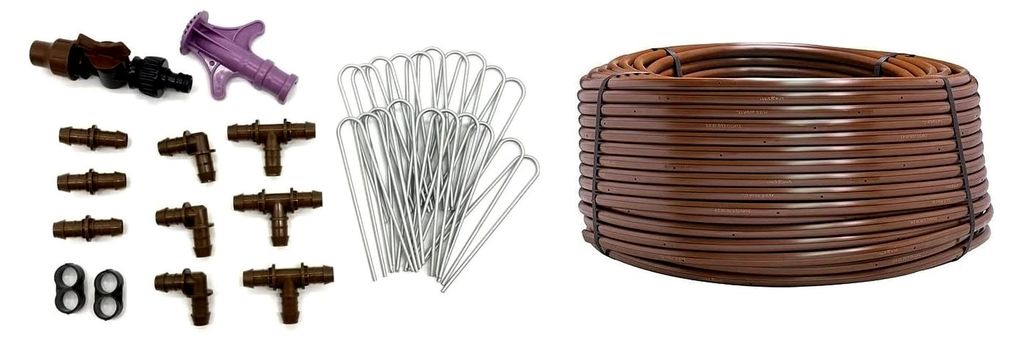 Tropfrohr Starter-Set 100 Meter 33mm Tropfabstand; 2,3l/h Tropfbewässerung Bewässerungsschlauch