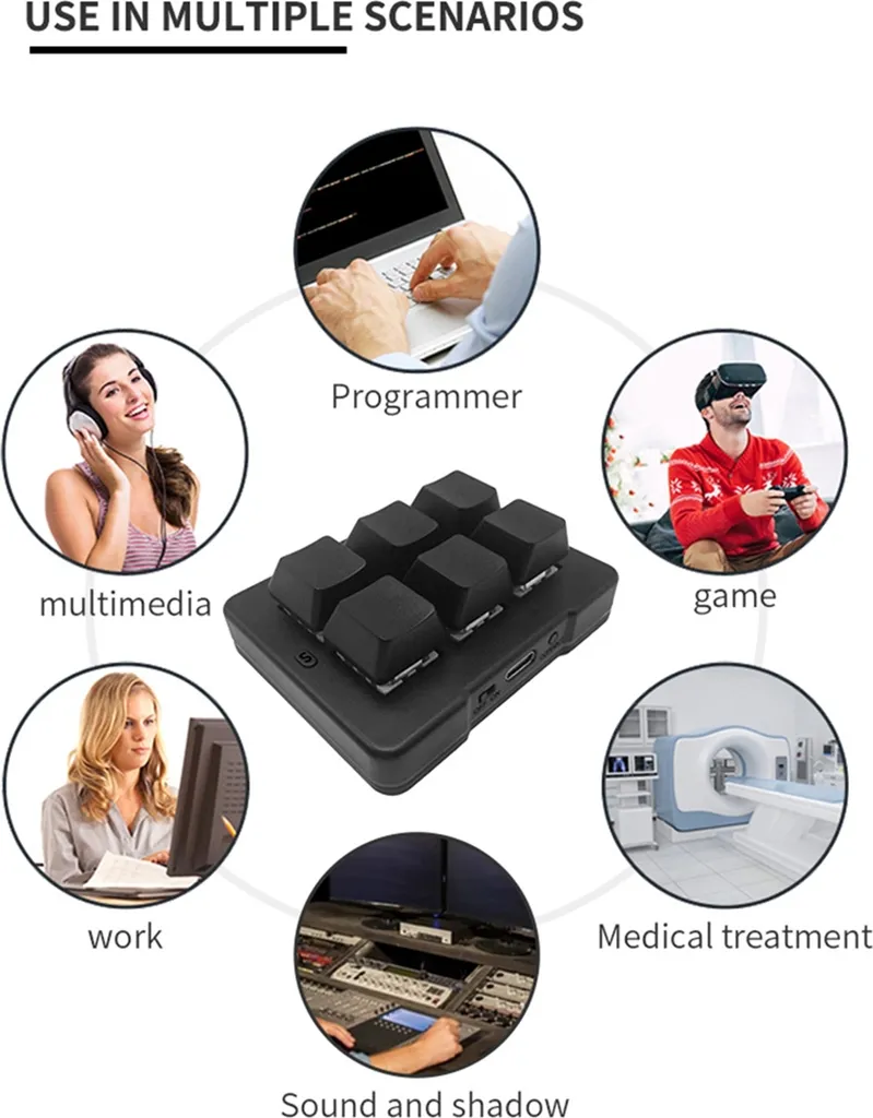 Clavier programmable 3 modes avec 6 touches mécaniques et Bluetooth - 2