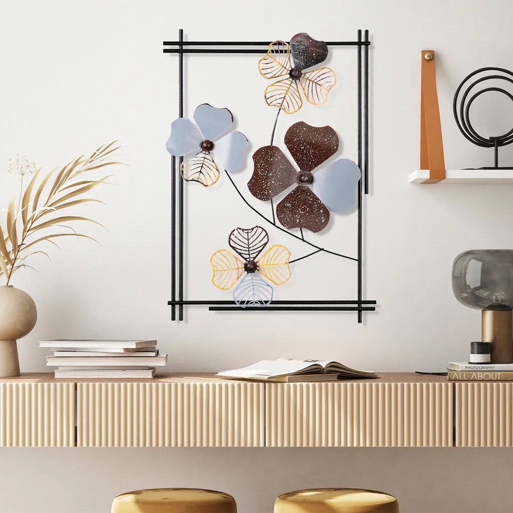 Wallity, Weinan 3, decorazione da parete, multicolore, metallo, 50 x 70 x 4 cm