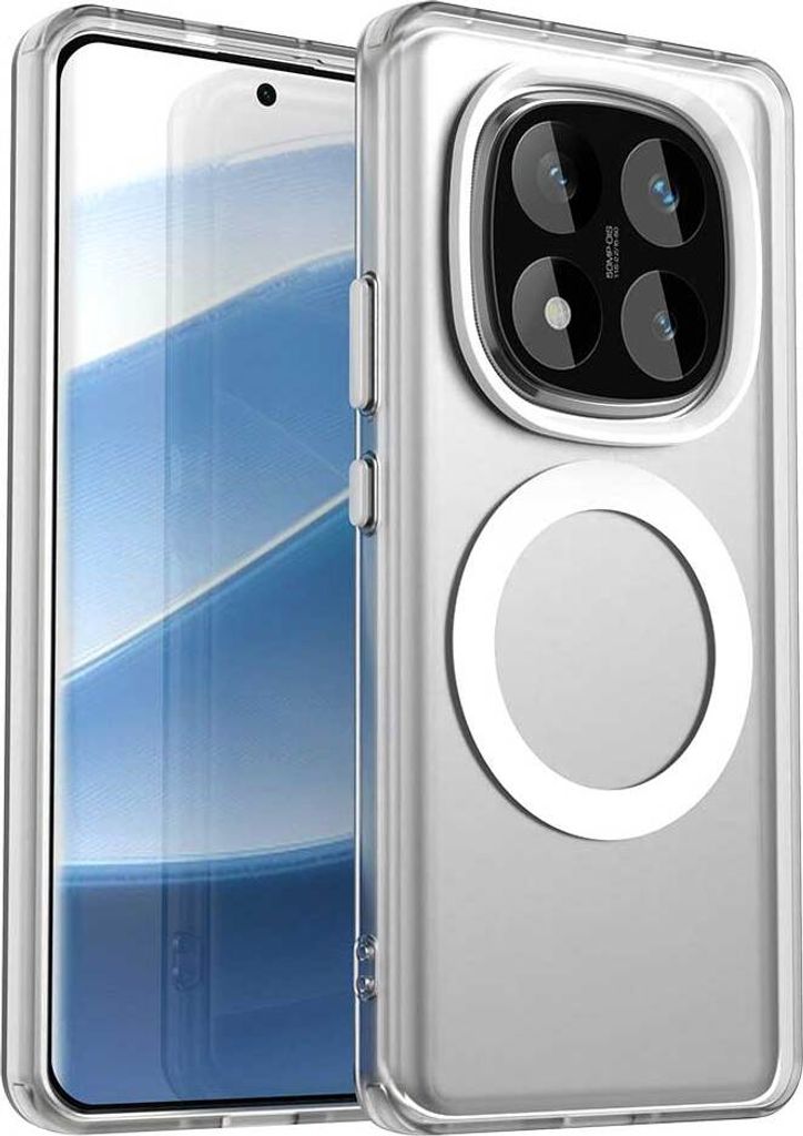 Handyhülle für Xiaomi Redmi Note 14 Pro 5G, Hülle Kompatibel mit MagSafe, Schlank Durchscheinend Matt Stoßfest Schutzhülle Weiß