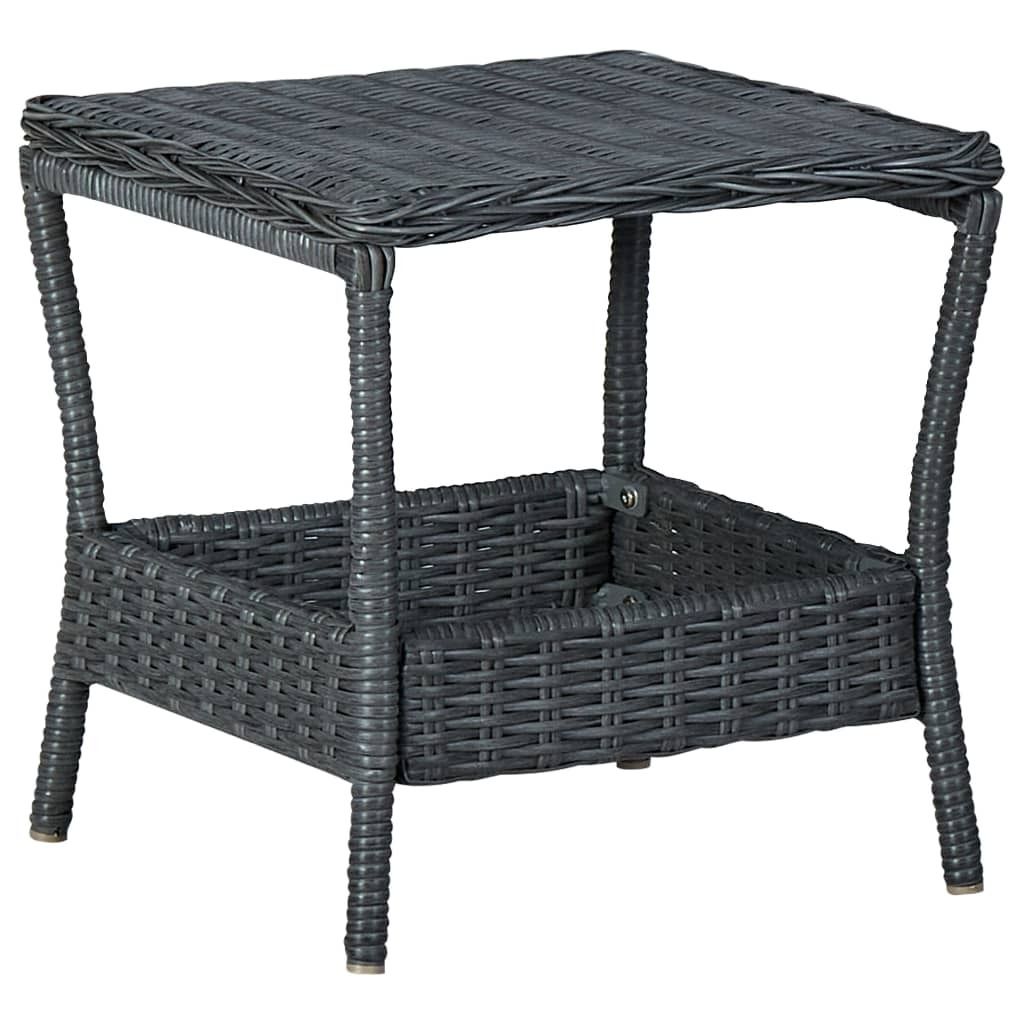 "Winter Sale" Sitzgruppe Gartenmöbel Garten-Garnitur - Grau 3-tlg. Garten-Lounge-Set mit Auflagen Poly Rattan Dunkelgrau DE6400519