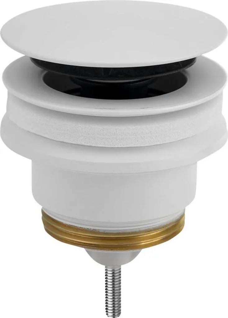 Bonde clic-clac universelle 5/4 blanc mat, stop aux fuites de lavabo