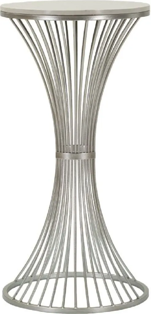 Mauro Ferretti Funnel Table d'appoint Argentée Ø 40x79 cm Design Chic