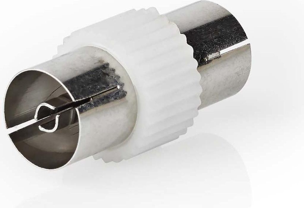 Nedis Satelliten- und Antennenadapter - IEC (Coax) Buchse - IEC (Coax) Buchse - Vernickelt - 75 Ohm - Gerade - Kunststoff / Metall - Weiss - 1 Stü...