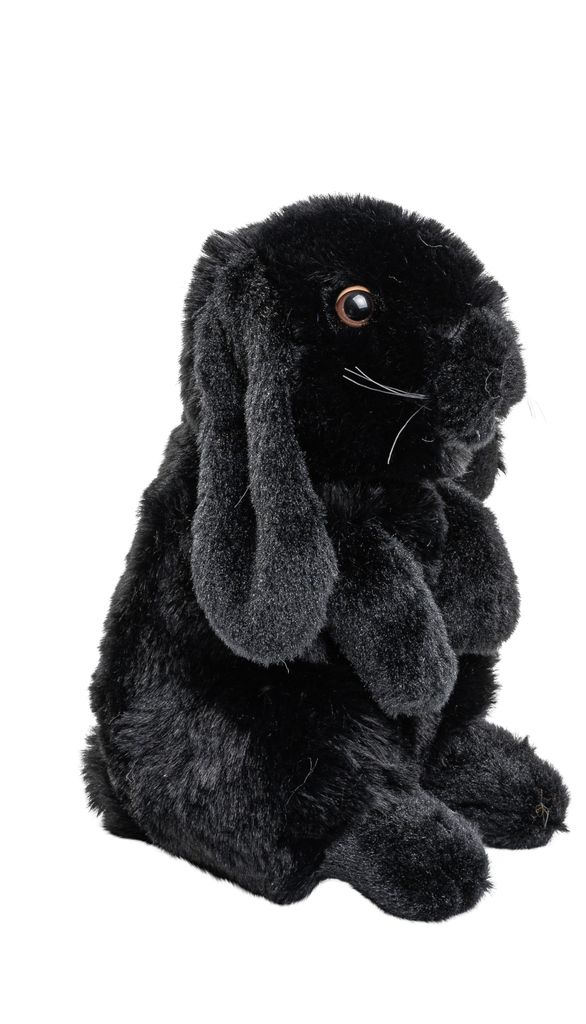 Uni-Toys - Widderkaninchen schwarz - 19 cm (Höhe) - Plüsch-Hase - Plüschtier, Kuscheltier