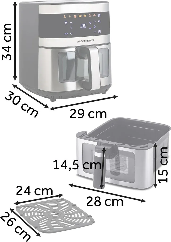 Friteuse à air Berdsen BD-656 argent : frites croustillantes sans gras - 5