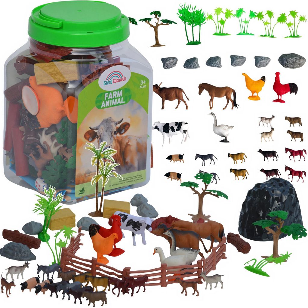 Großer Bauernhof-Spielset mit Tieren und Zubehör im Produktbild 