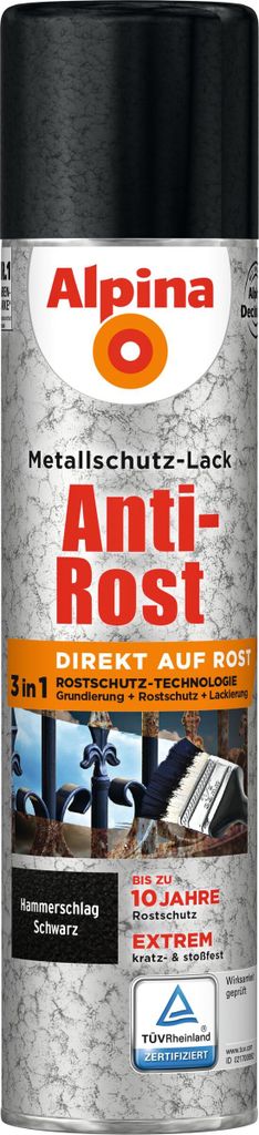 Alpina Sprühmetallschutz-Lack Hammerschlag 400 ml schwarz Produktbild 