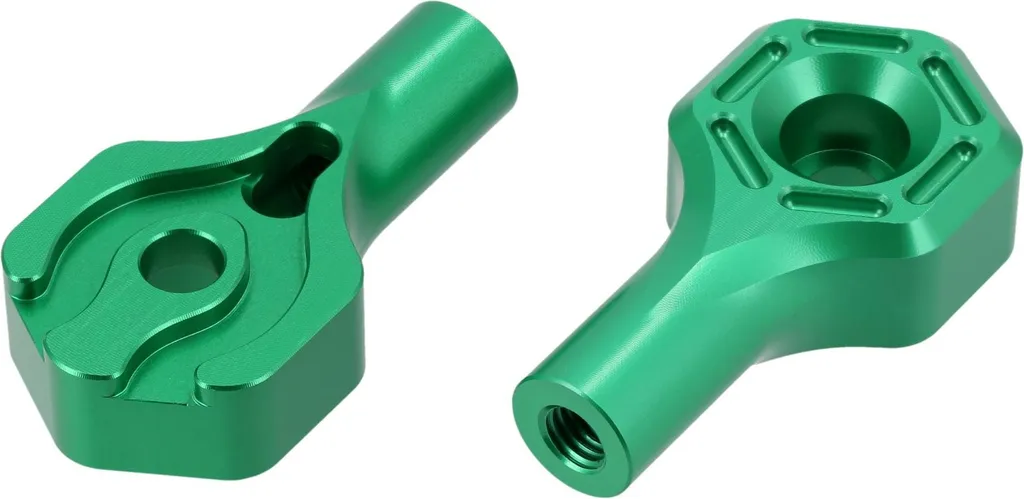 SET: CNC Front Blinder Carrier, verde, alluminio, M8, LED - per Simson S51, S50, S70, S83