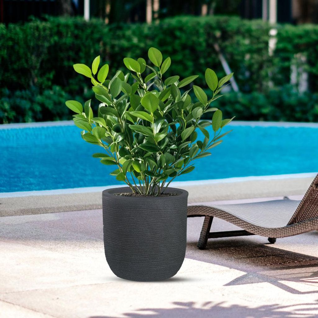 Divina Garden - Harzvase für den Innen- und Außenbereich für Designer-Zylinderpflanzen, D.35x34h Raffaello Grigio