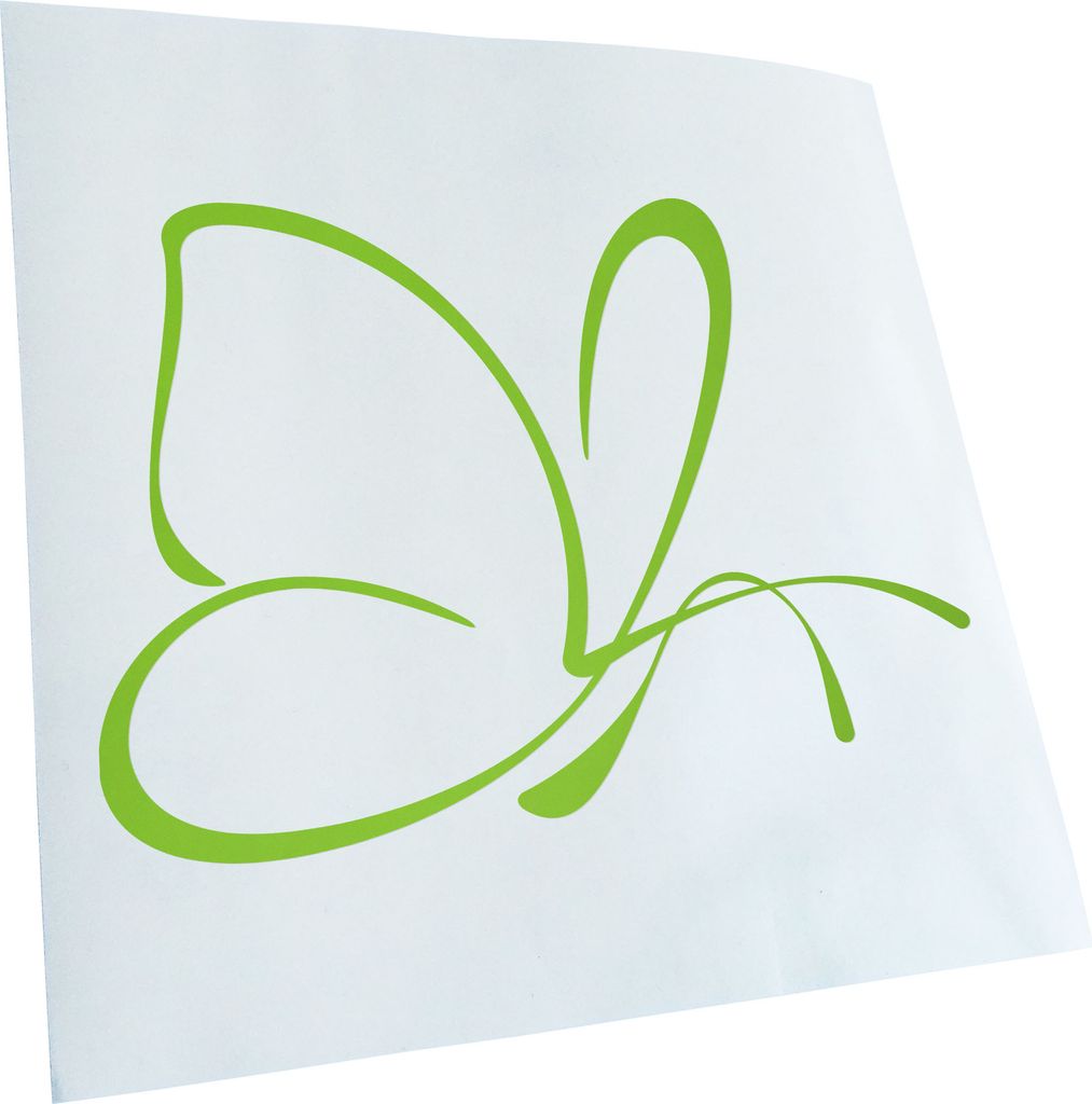 Kiwistar - Autoaufkleber - lindgrün - 30 x 24 cm - Schmetterling - Heckscheibenaufkleber - Aufkleber für Auto Kfz Fahrrad, LKW, Truck Mofa