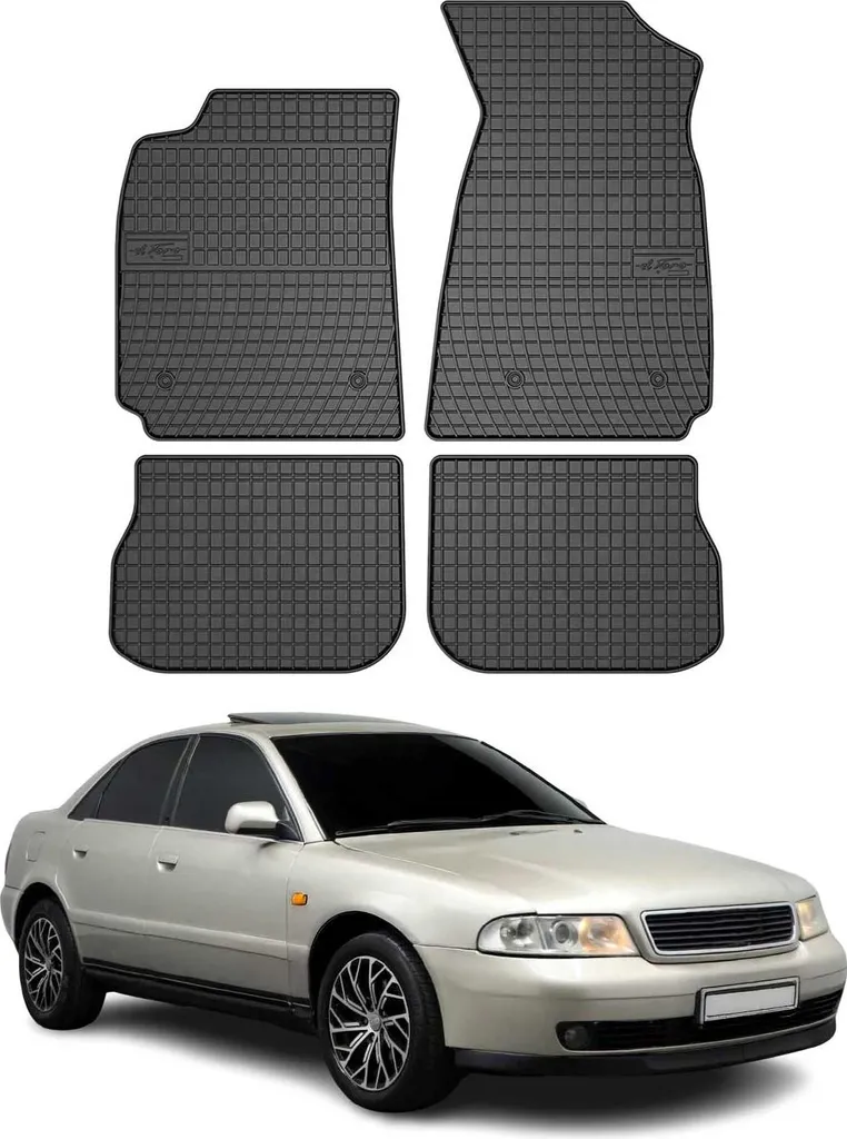 Tappetini in Gomma Audi A4 B5 1994-2001 | 4 pz Nera su Misura
